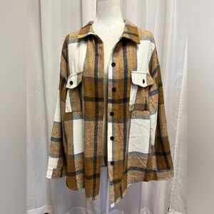 Boutique brand flannel button shacket | size XL or 18